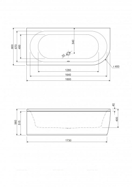 Акриловая ванна 180х80 см Cezares Metauro METAURO CORNER-180-80-40-L-W37 белая - 3 изображение