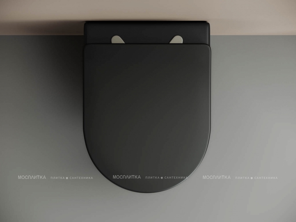 Унитаз подвесной Ceramica Nova Metropol Rimless с крышкой-сиденьем CN4002MB, черный матовый - изображение 4