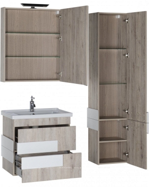 Комплект мебели для ванной Aquanet Мадейра 70 дуб кантри - 6 изображение