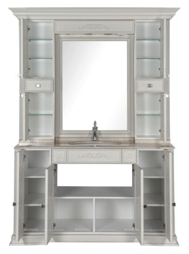 Зеркальный шкаф Aquanet Кастильо 160 слоновая кость - 6 изображение