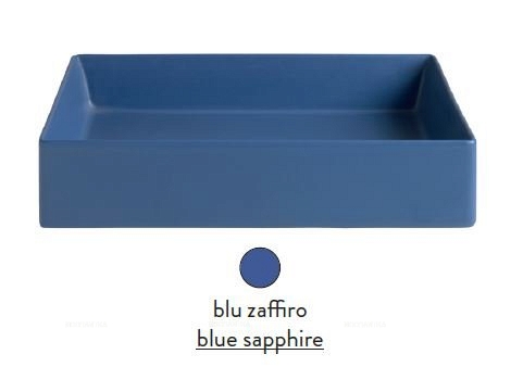 Раковина ArtCeram Scalino SCL004 16; 00 накладная - blu zaffiro (синий сапфир) 75х38х12 см - 2 изображение