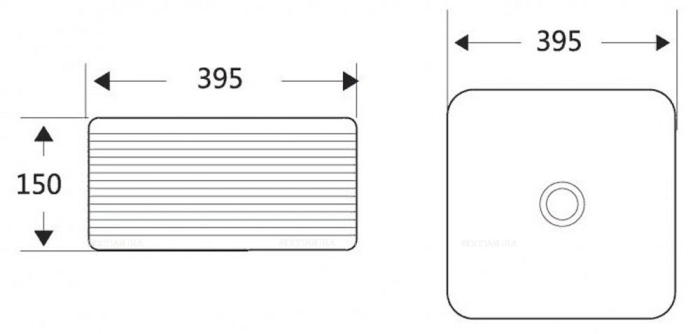 Раковина BelBagno BB1421 накладная 39.5х39.5х15 см - 2 изображение