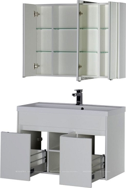 Комплект мебели для ванной Aquanet Латина 100 белый - 7 изображение
