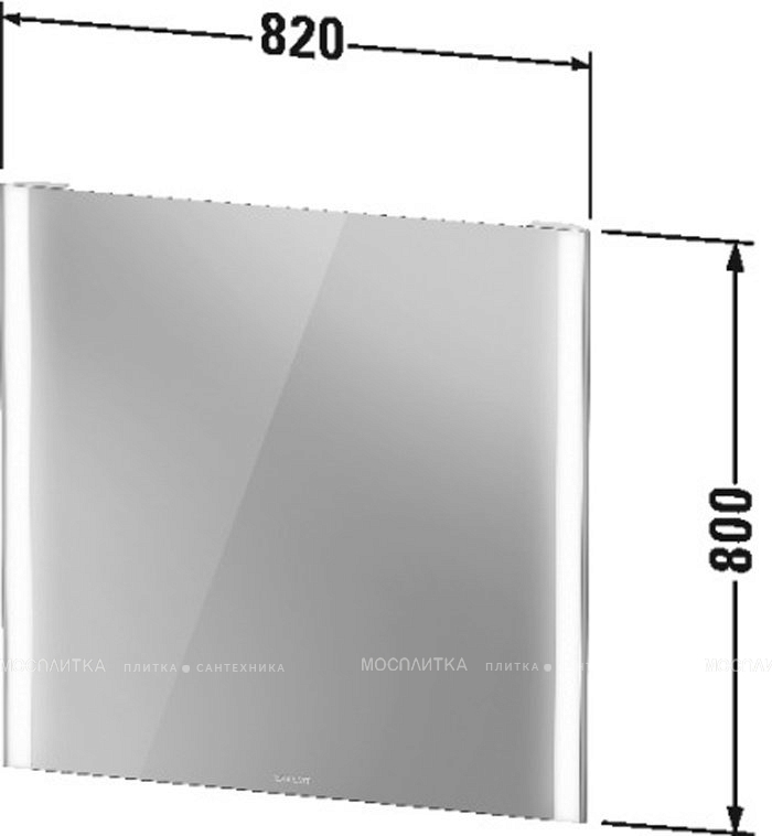 Зеркало Duravit XViu XV70320B2B2 82 x 4 x 80 см с подсветкой, сенсорное управление, черный матовый - изображение 2