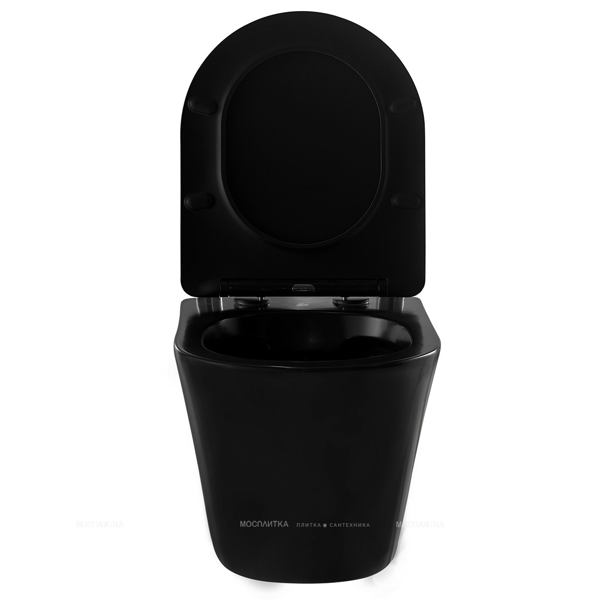 Унитаз подвесной безободковый Abber Bequem AC1102MB с крышкой-сиденьем микролифт, матовый черный - изображение 9