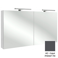 Зеркальный шкаф Jacob Delafon Out Of Col 120 см EB1368-442 серый антрацит глянцевый, с подсветкой