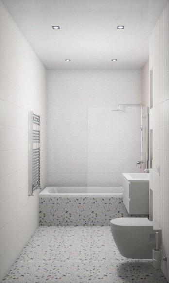 Дизайн Совмещённый санузел в стиле Современный в белом цвете №12454 - 4 изображение