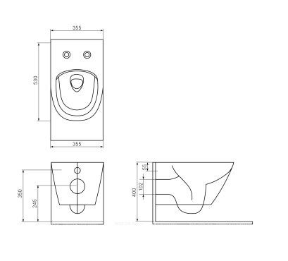 Унитаз подвесной безободковый beWash Bogen 88343614 со смесителем и функцией биде, с крышкой-сиденьем микролифт, матовый белый - 2 изображение