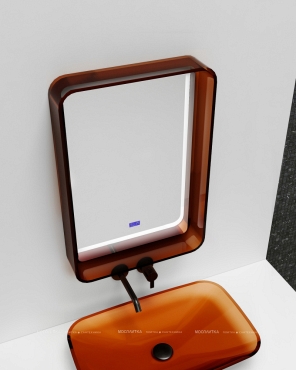 Зеркало Abber Kristall 55 см AT6701Opal с подсветкой, коричневый - 2 изображение
