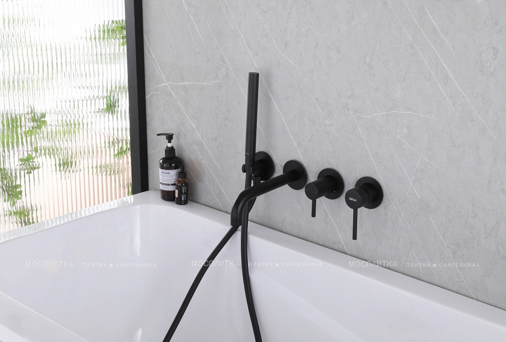 Смеситель для ванны с душем Abber Wasser Kreis AF8130B матовый черный - изображение 3