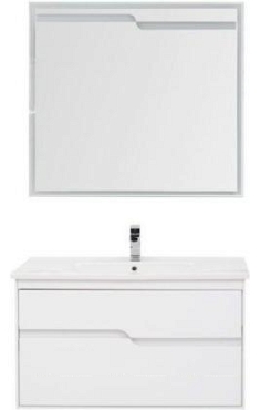 Комплект мебели для ванной Aquanet Модена 100 белый глянец - 2 изображение
