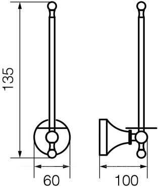 Бумагодержатель вертикальный для запасных рулонов Veragio Gialetta, бронза VR.GIL-6482.BR - 2 изображение