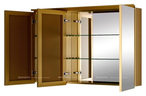 Зеркальный шкаф De Aqua Алюминиум 120 золото, фацет - 4 изображение