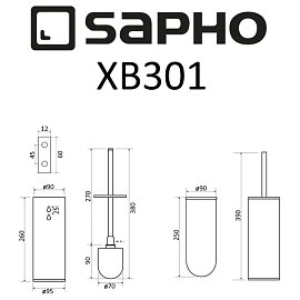 Ершик Sapho X-Round Black XB301 черный