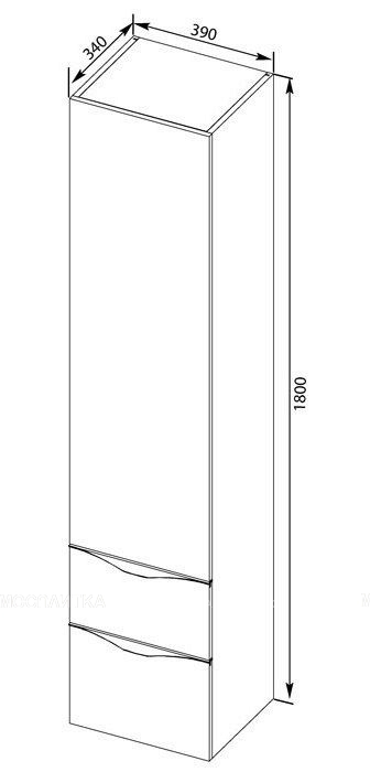 Шкаф-пенал Aquanet Эвора серый антрацит - изображение 2