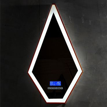 Зеркало Abber Stein 45 см AS6611BR с подсветкой, коричневый
