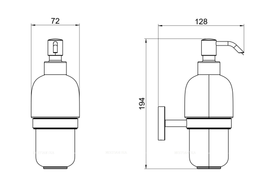 Дозатор жидкого мыла Aquatek Бетта AQ4605CR хром - 2 изображение