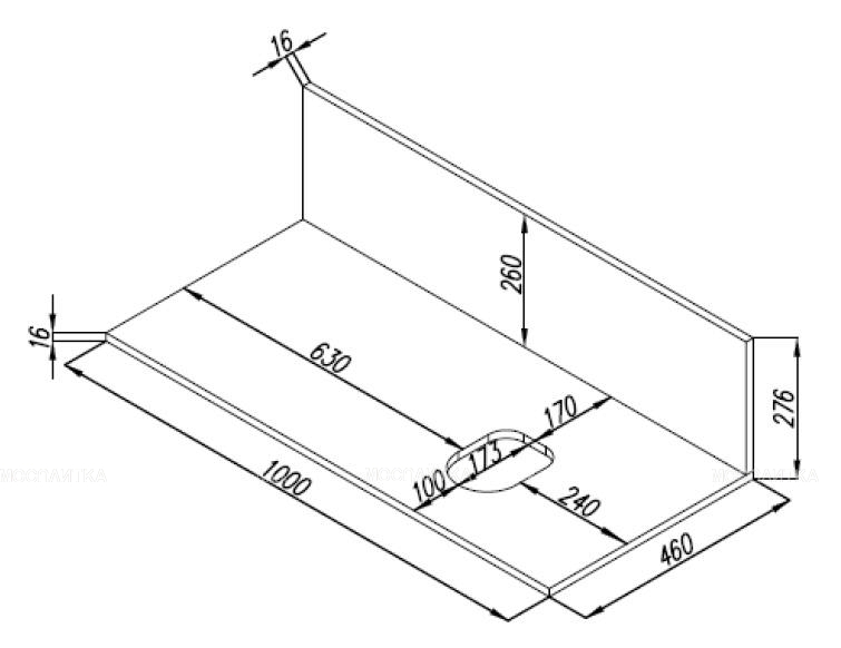 Столешница под раковину Aquaton с панелью Мишель 100 ВЛДСП дуб эндгрейн универсальная, 1A277103MIX40 - изображение 2