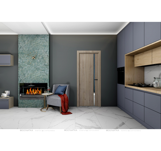 Дизайн Кухня-гостиная в стиле Современный в сером цвете №12974 - 7 изображение