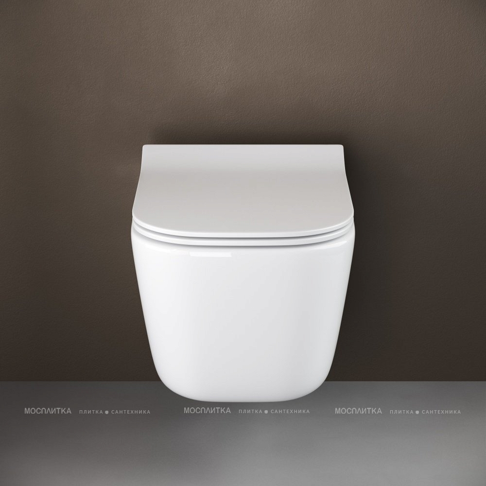 Комплект подвесной безободковый унитаз Ceramica Nova New Day CN3005 с крышкой-сиденьем микролифт + инсталляция Geberit Delta 458.149.21.1 с кнопкой, хром глянцевый - изображение 4