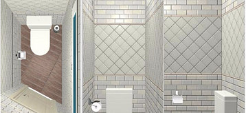 Как правильно подобрать плитку для туалета с маленькой площадью?