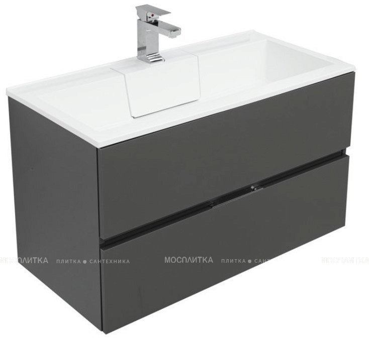 Комплект мебели для ванной Aquanet Алвита 90 серый антрацит - изображение 8