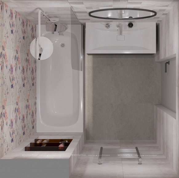 Дизайн Ванная в стиле Современный в бежевом цвете №13168 - 2 изображение