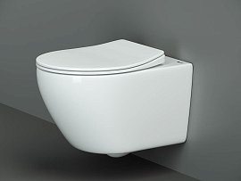 Комплект подвесной безободковый унитаз Ceramica Nova Pearl с крышкой-сиденьем CN8001  +  инсталляция Am.Pm ProC I012707.0238 с клавишей смыва ProC S, чёрная матовая