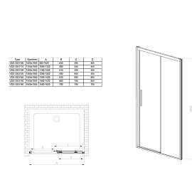 Душевая дверь Vincea Soft 110х195 VDS-3SO110CLGM, профиль вороненая сталь, стекло прозрачное