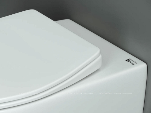 Комплект подвесной безободковый унитаз Ceramica Nova Pearl с крышкой-сиденьем CN8001 + инсталляция Geberit Duofix 458.124.21.5 с кнопкой, хром глянцевый - 6 изображение