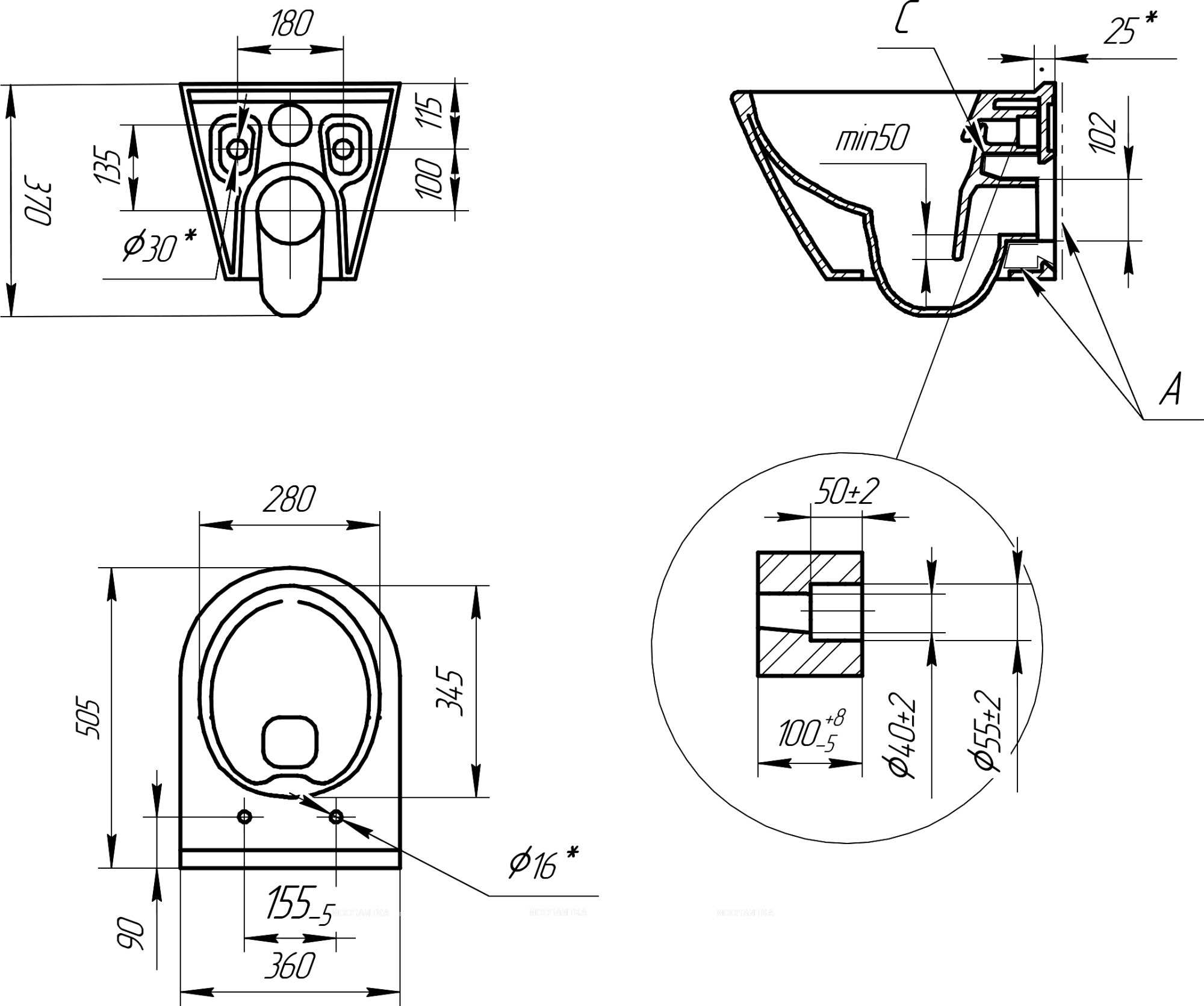 Подвесной унитаз Cersanit City 63114 Slim с сиденьем микролифт, белый - изображение 10