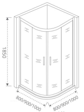 Душевой уголок GOOD DOOR Infinity R-100-G-CH - 3 изображение