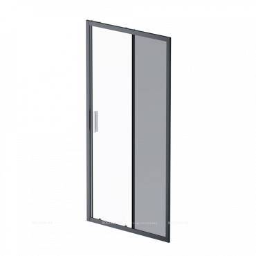 Душевая дверь Am.Pm Gem 100 см W90G-100-1-195BM стекло прозрачное / матовое, профиль черный - 7 изображение