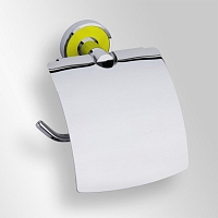 Держатель туалетной бумаги Bemeta Trend-i 104112018h 13.5 x 7 x 15.5 см с крышкой, хром, желтый
