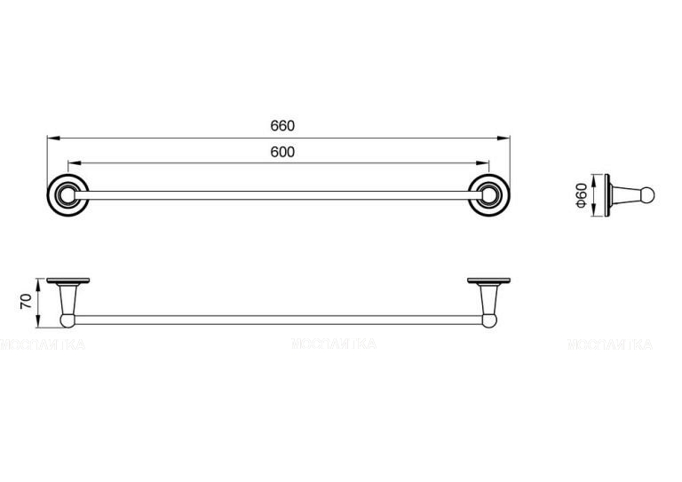 Полотенцедержатель Timo Nelson 150053/00, хром, 60 см - изображение 2