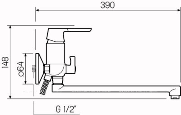 Смеситель для ванны с душем РМС SL123-006E хром глянец - 5 изображение