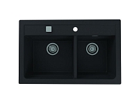 Кухонная мойка Alveus Atrox 50 Granital 1132002 черная в комплекте с сифоном