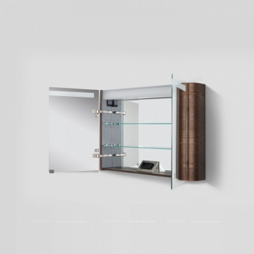 Зеркальный шкаф Am.Pm Sensation M30MCX1001NF, цвет - орех, с подсветкой, 100 см - 6 изображение