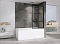 Душевая шторка на ванну Abber Immer Offen 80х140 см AG72080B профиль черный, стекло прозрачное с узором - изображение 2