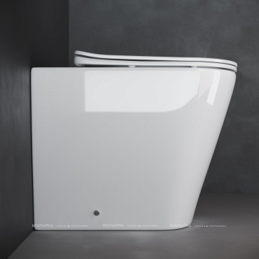 Унитаз приставной Ceramica Nova Highlight Rimless CN1812 36 x 56 x 42 см безободковый с сиденьем Soft Close - 3 изображение
