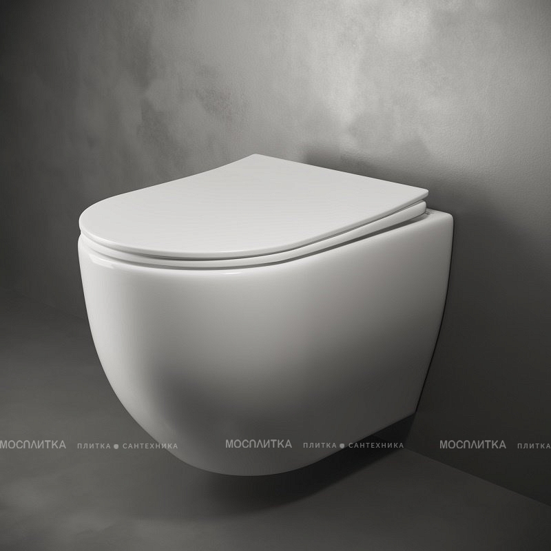 Комплект подвесной безободковый унитаз Ceramica Nova Mia Rimless CN1805 с ультра-тонким сиденьем SoftClose  + инсталляция Geberit Delta 458.163.21.1 с панелью смыва, хром глянцевый - изображение 3