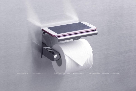 Держатель туалетной бумаги Rush Edge ED77141 Chrome с полкой для телефона - 3 изображение