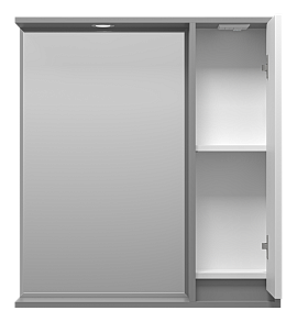 Зеркальный шкаф Brevita Balaton 75 см BAL-04075-01-01П правый, с подсветкой, белый / серый