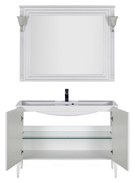 Комплект мебели для ванной Aquanet Паола 120 белый патина серебро - 2 изображение