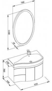 Комплект мебели для ванной Aquanet Сопрано 95 R распашн. двери белый - 7 изображение