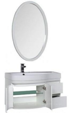 Комплект мебели для ванной Aquanet Сопрано 95 L распашн. двери белый - 2 изображение