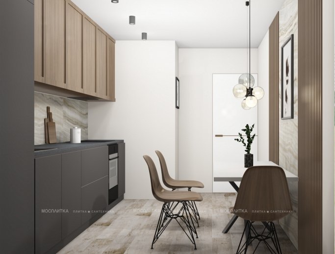 Дизайн Кухня в стиле Современный в бежевом цвете №12837 - 6 изображение