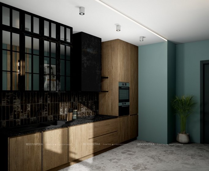 Дизайн Кухня-гостиная в стиле Современный в сером цвете №12876 - 3 изображение