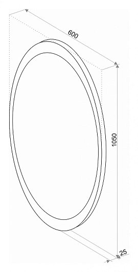 Зеркало Art&Max Ovale 60 см AM-Ova-600-1050-DS-F-H с подсветкой