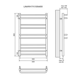 Полотенцесушитель электрический Lemark Linara П10 500x800